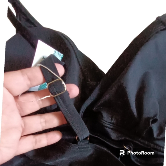 B2prity One Piece Swimsuits Tummy Control Front Cross Slimming V-Neck Si… - Picture 9 of 11